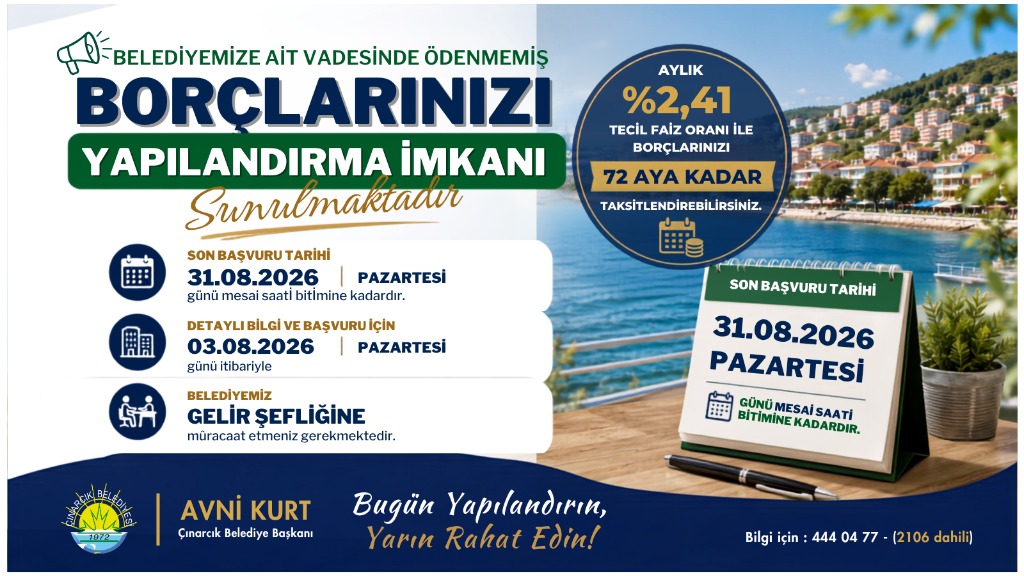 Belediyemize Ait Borçlarınızı Yapılandıracağınızı Biliyor Musunuz?