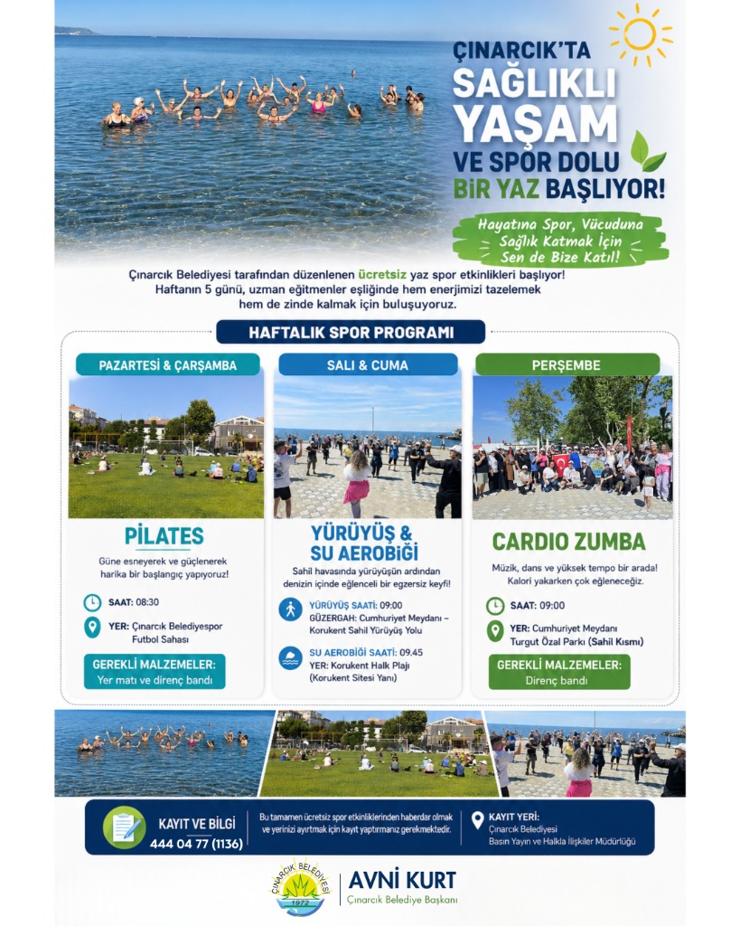 Çınarcık'ta Sağlıklı Yaşam ve Spor Dolu Bir Yaz Başlıyor!