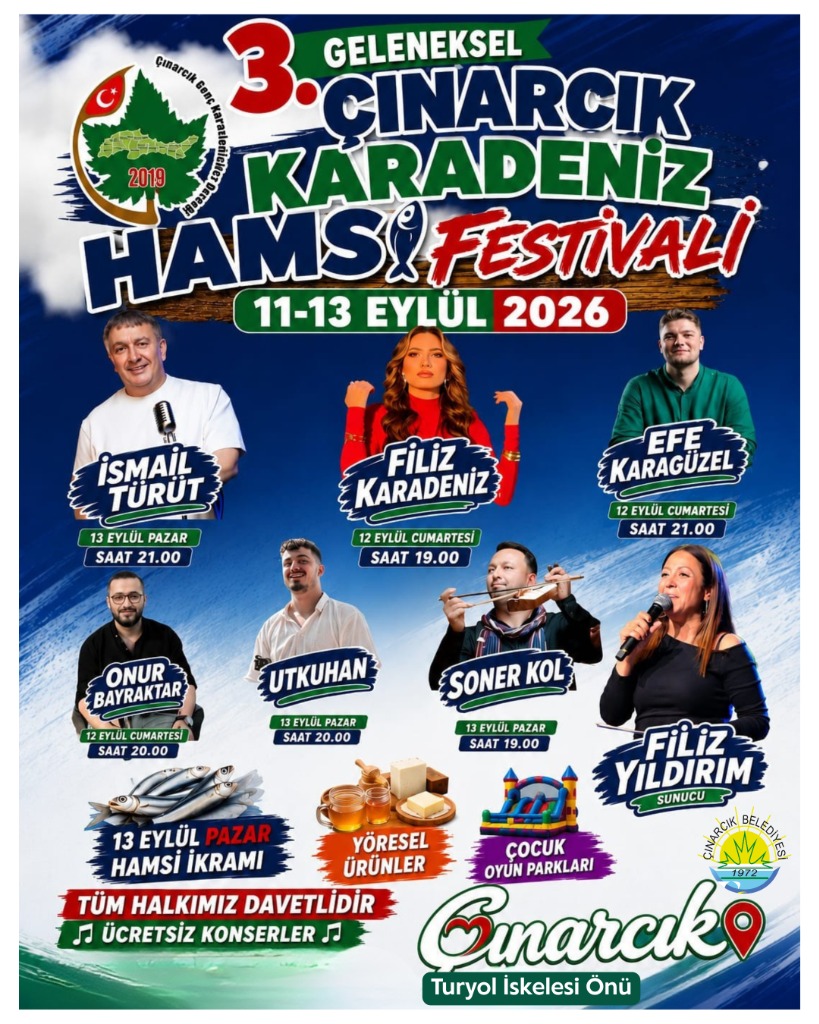 3. Geleneksel Çınarcık Karadeniz Hamsi Festivali Başlıyor!