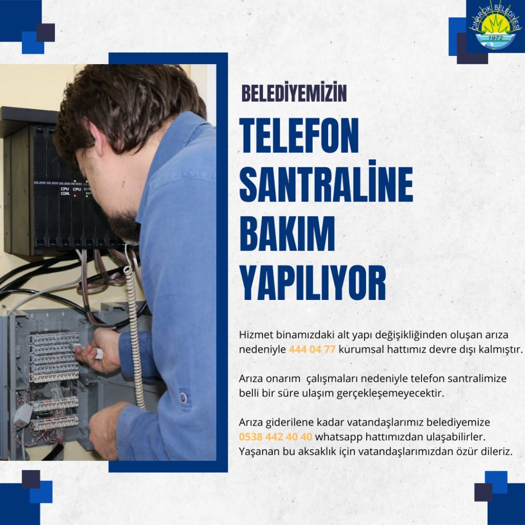 Belediyemizin Telefon Santraline Bakım Yapılıyor