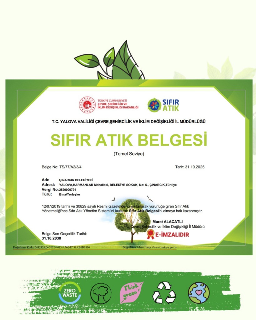 Sıfır Atık Belgemizi Yeniledik