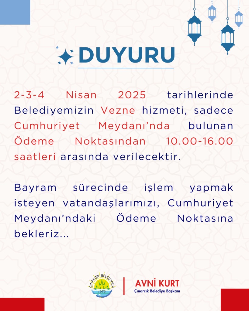 9 Günlük Bayram Tatilinde Çalışma Saatleri