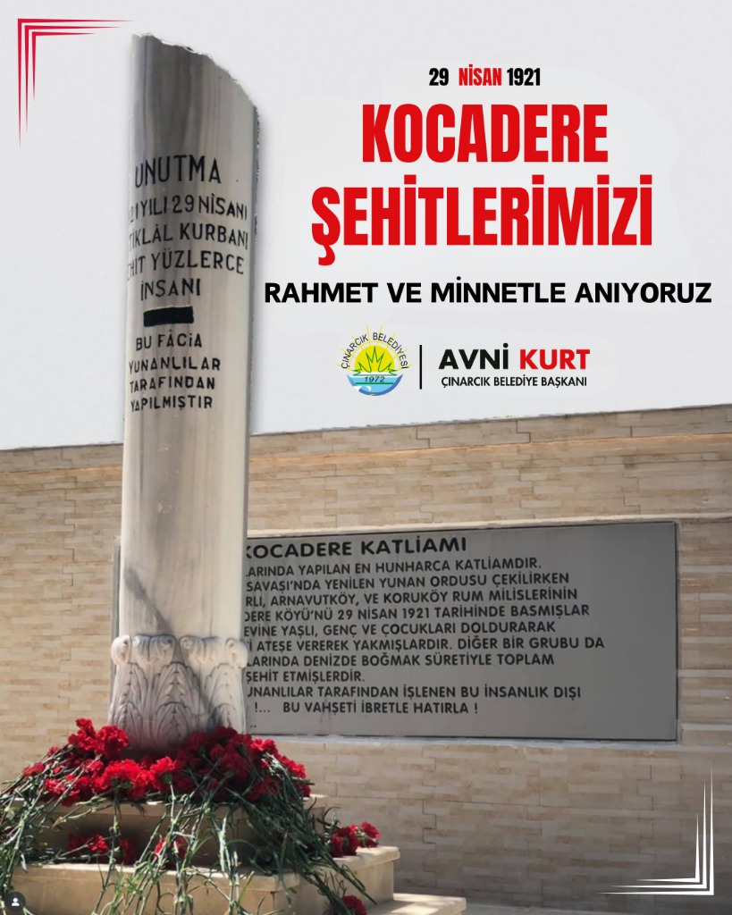 Belediye Başkanımız Avni Kurt’un Kocadere Şehitlerini Anma Günü Mesajı