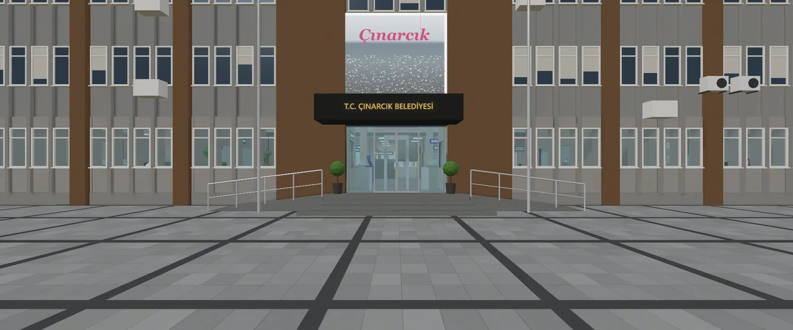 Sanal Belediye: hizmet binasının 3D girişi